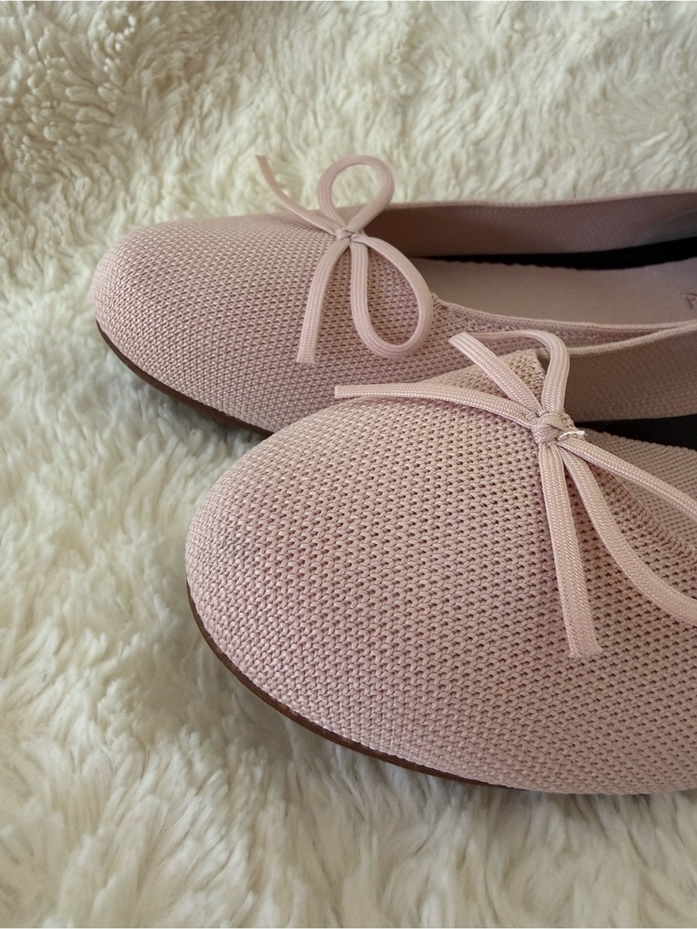 Rothy's Knit Ballet Ballerina Flats in Light Pink with Bow 10.5 🎀🩰 - Picture 4 of 7